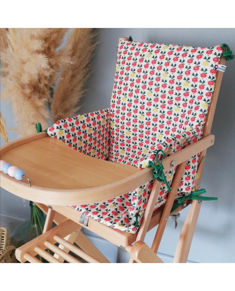 Coussin chaise enfant vintage radis